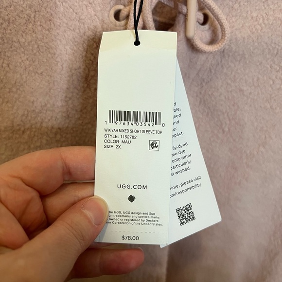 NWT UGG Kiyah Short Sleeve Top - Picture 2 of 3